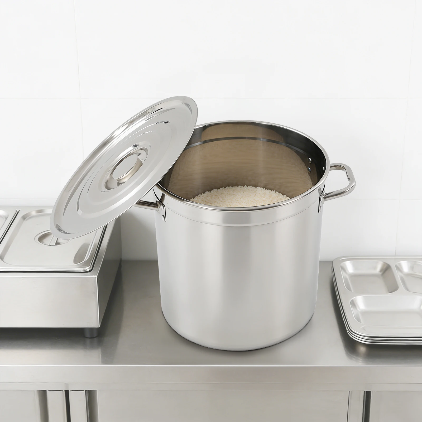 Stainless Steel Soup Pot, 35L/30Qt Large Capacity Cooking Pot 13.78*13.78in with Lid, for Simmering Soups, Braising, and Stewing
Stainless Steel Soup Pot, 35L/30Qt Large Capacity Cooking Pot 13.78*13.78in with Lid, for Simmering Soups, Braising, and Stewing
