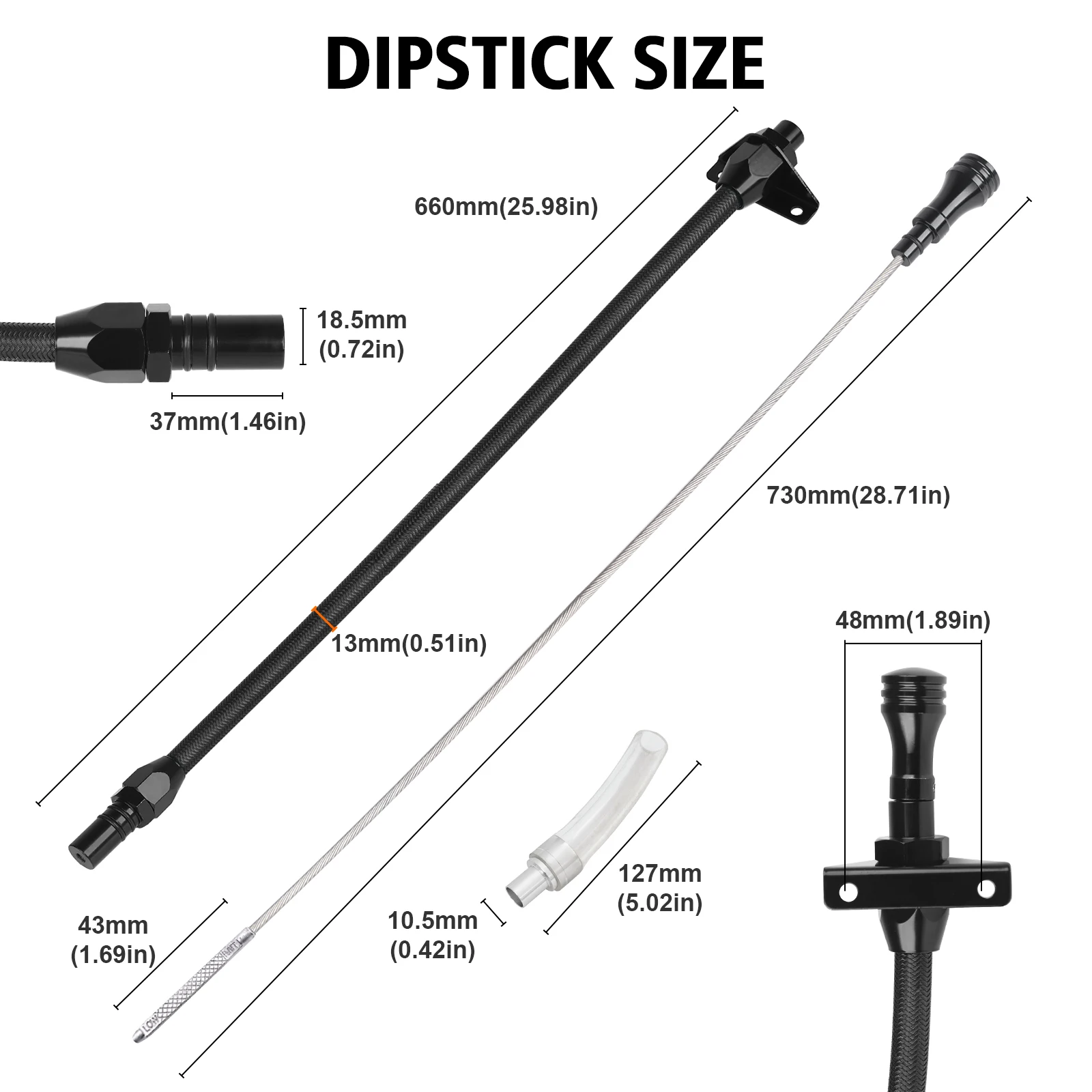 Firewall Mounted Transmission Stainless Steel Oil Dipstick-Compatible For GM 4L80E Dipstick Transmission LS LS1 LS3 LS6 LSX
Firewall Mounted Transmission Stainless Steel Oil Dipstick-Compatible For GM 4L80E Dipstick Transmission LS LS1 LS3 LS6 LSX