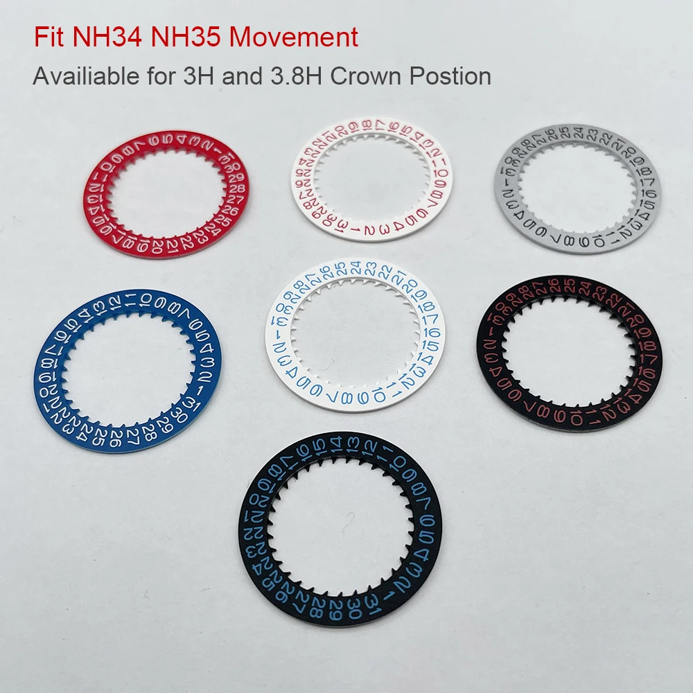 Mod Datewheel Disc Parts 3H/3.8H Version Modification Replace Parts Fit NH35 NH34 Movement 7 Colors Optional Red Blue Silver
Mod Datewheel Disc Parts 3H/3.8H Version Modification Replace Parts Fit NH35 NH34 Movement 7 Colors Optional Red Blue Silver