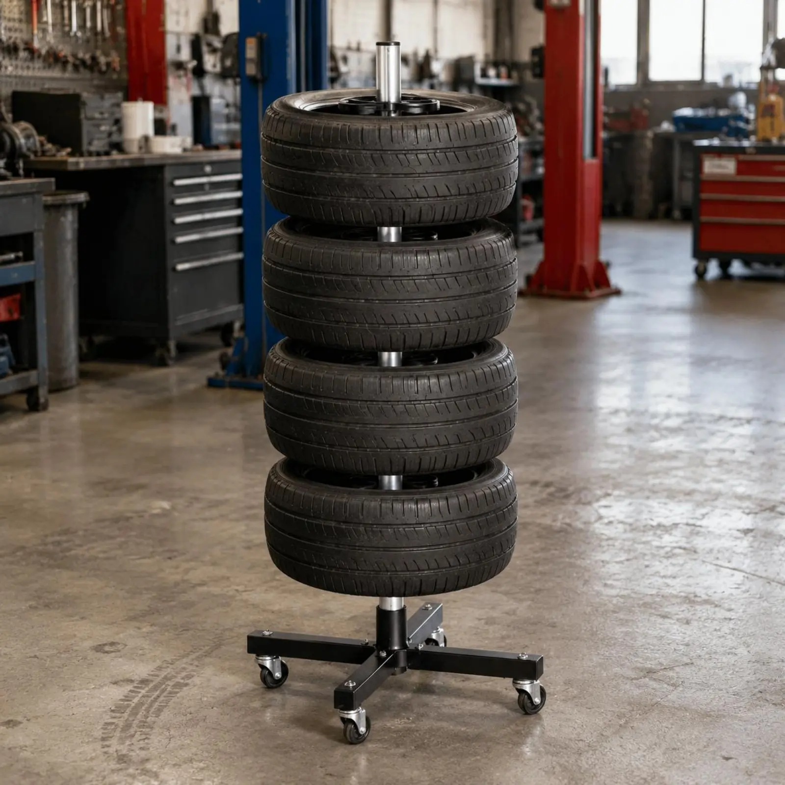 4 Tire Holder Portable Wheeled Tire Rack Wheel Storage Rack Stable Base Heavy Duty for Garage, Workshop
4 Tire Holder Portable Wheeled Tire Rack Wheel Storage Rack Stable Base Heavy Duty for Garage, Workshop
