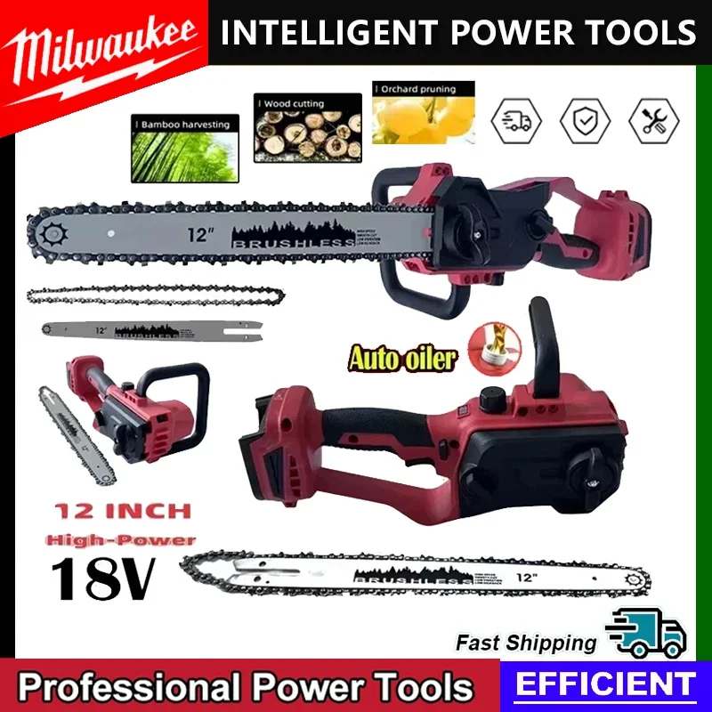 2026 Milwaukee 18V Battery 12 Inch Brushless Chain Saw Auto Oiler High-power Cordless Electric Chainsaw Wood Cutting Power Tools
2026 Milwaukee 18V Battery 12 Inch Brushless Chain Saw Auto Oiler High-power Cordless Electric Chainsaw Wood Cutting Power Tools
