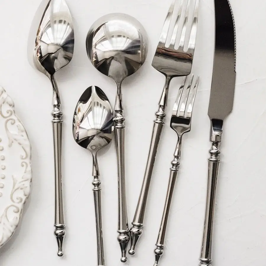 European Style Long Handled 304 Stainless Steel Household Tableware Hotel Knife and Fork Set Spoon Fork Dessert Spoon Fork
European Style Long Handled 304 Stainless Steel Household Tableware Hotel Knife and Fork Set Spoon Fork Dessert Spoon Fork