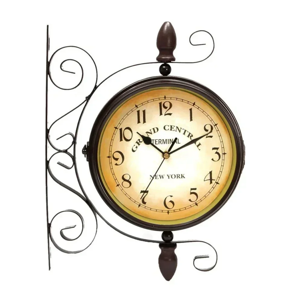 Garden Double-Sided Clock Grand Antique Clock Decor Wrought Decorative Double Sided Hanging Iron Outdoor Practical
Garden Double-Sided Clock Grand Antique Clock Decor Wrought Decorative Double Sided Hanging Iron Outdoor Practical