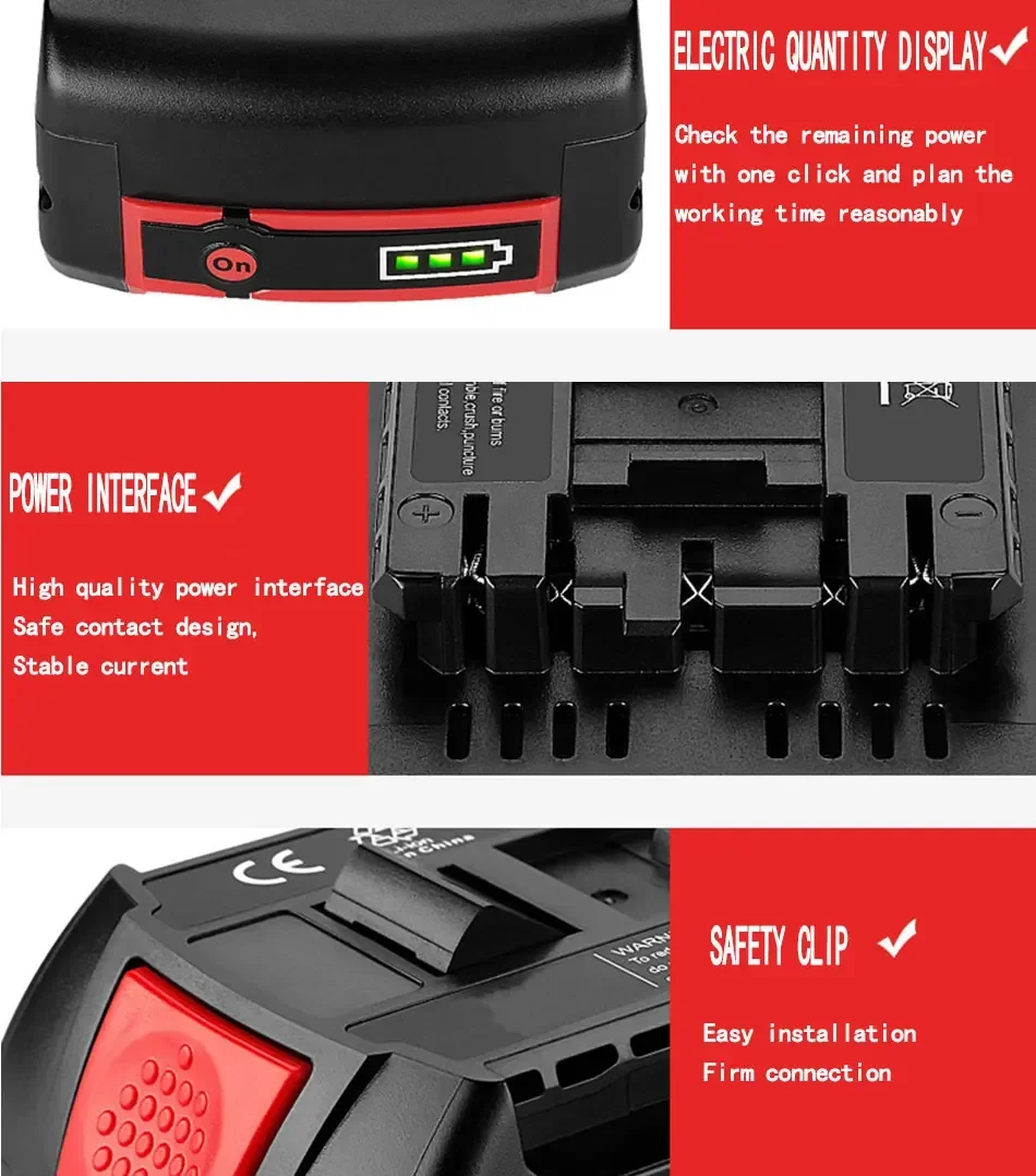 6.0Ah Rechargeable Battery for Bosch 18v Professional GSR180/GKS185/GWS180/GSB185/BAT609 Power Tool Li-ion Batteries&Charger
6.0Ah Rechargeable Battery for Bosch 18v Professional GSR180/GKS185/GWS180/GSB185/BAT609 Power Tool Li-ion Batteries&Charger