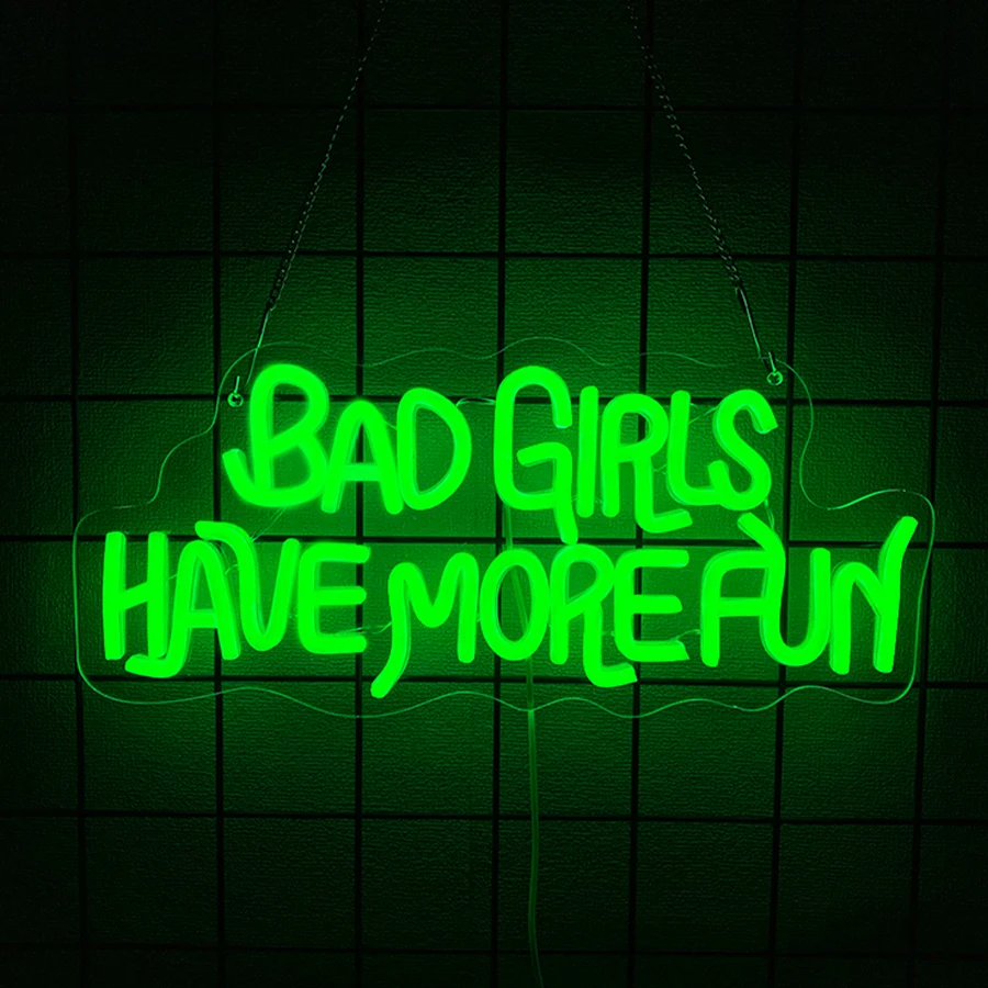 Bad Girls Have More Fun Neon Sign, Green Led Luminous Icon Usb Powered, Used For Bar, Bachelor Party, Club, Bedroom Art Decor.
Bad Girls Have More Fun Neon Sign, Green Led Luminous Icon Usb Powered, Used For Bar, Bachelor Party, Club, Bedroom Art Decor.