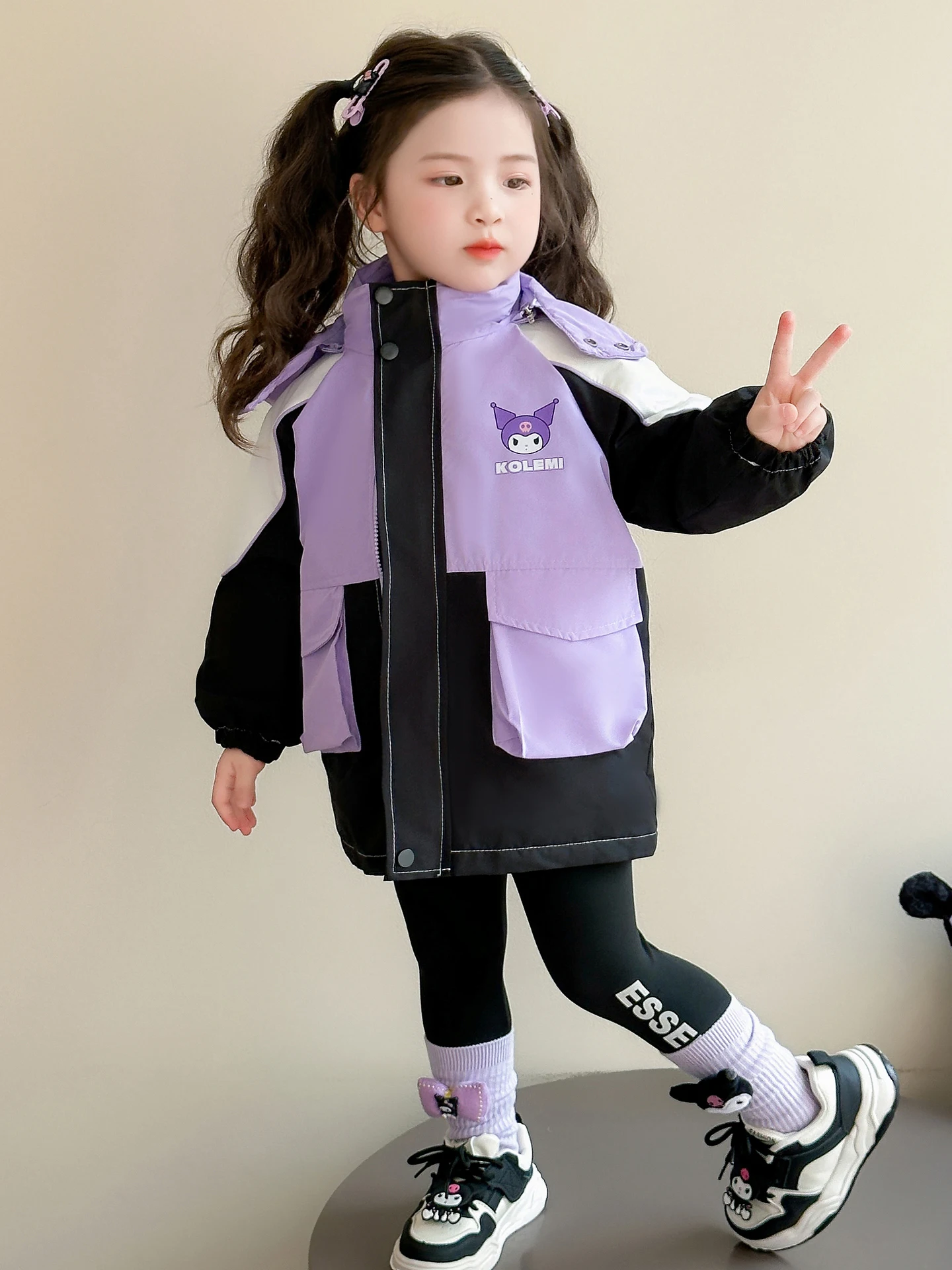 Thiened Tee-in-One Windproof Warm Cotton Jaet for Girls Sweet Sle Loose Fit Long Sve Hooded Zipper Closure Cartoon
Thiened Tee-in-One Windproof Warm Cotton Jaet for Girls Sweet Sle Loose Fit Long Sve Hooded Zipper Closure Cartoon