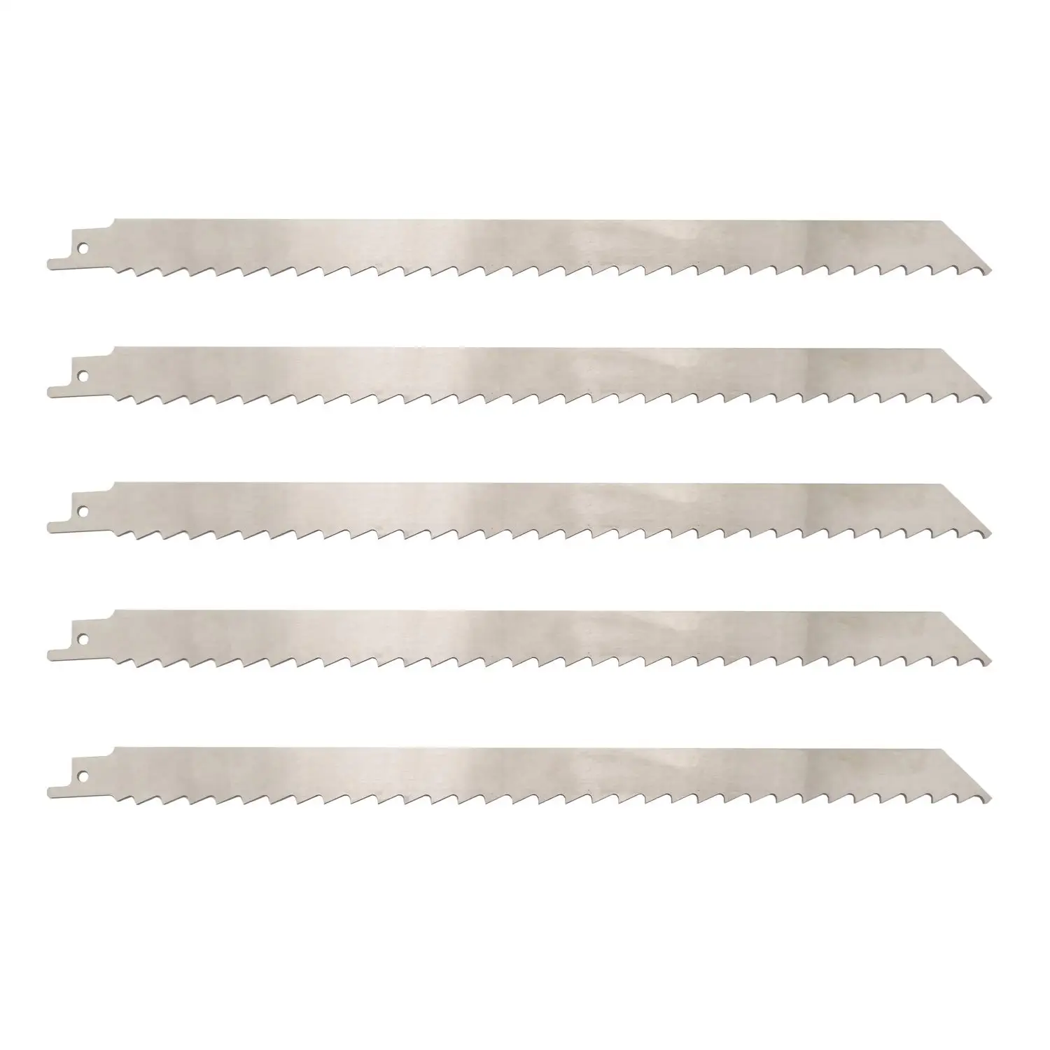 12 Inch Stainless Steel Reciprocating Saw Blades for Meat, 3TPI Big Tooth for Cutting Frozen Food, Beef, Bone - 5 Pack
12 Inch Stainless Steel Reciprocating Saw Blades for Meat, 3TPI Big Tooth for Cutting Frozen Food, Beef, Bone - 5 Pack