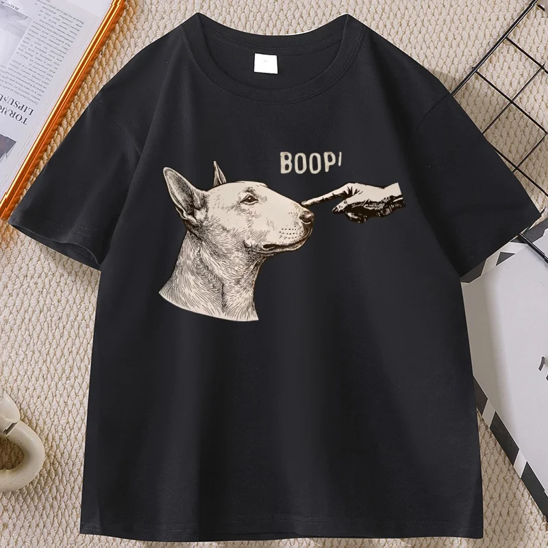 Vintage Bull Terrier Finger Touching Nose T-shirt Funny Dog Printed T Shirt Bull Terrier Mom Dad Tee Cotton Short Sleeve
Vintage Bull Terrier Finger Touching Nose T-shirt Funny Dog Printed T Shirt Bull Terrier Mom Dad Tee Cotton Short Sleeve
