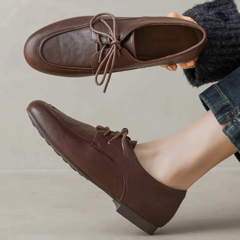 New Genuine Leather Loafers Shoes Women Flats Lace Up Handmade Office Walking Shoes Ladies Flat Shoes Plus Size 34-42 Comfort
New Genuine Leather Loafers Shoes Women Flats Lace Up Handmade Office Walking Shoes Ladies Flat Shoes Plus Size 34-42 Comfort