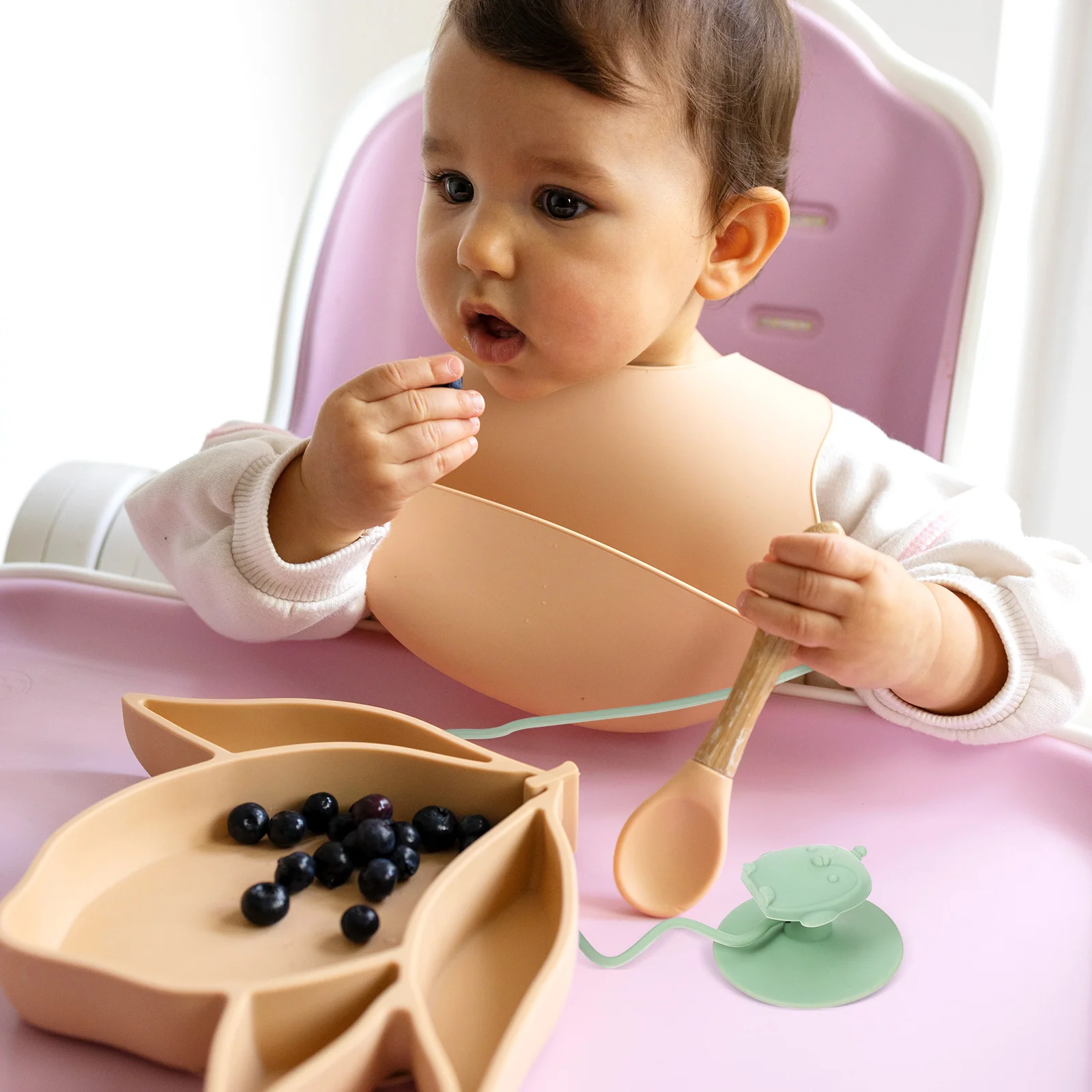 Stainless Steel Training Spoon Fork Blue Silicone Holder Strap Cutlery Rack Anti Drop Suction Bottom Utensils Baby Feeding
Stainless Steel Training Spoon Fork Blue Silicone Holder Strap Cutlery Rack Anti Drop Suction Bottom Utensils Baby Feeding