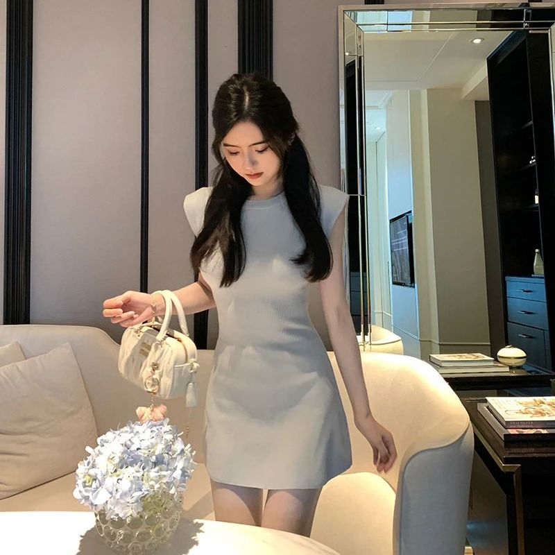 Fashion Basic Mini Dresses Korean Style Sleeveless O-neck Soft Women Knitting Solid Casual Gentle Aesthetic Streetwear
Fashion Basic Mini Dresses Korean Style Sleeveless O-neck Soft Women Knitting Solid Casual Gentle Aesthetic Streetwear