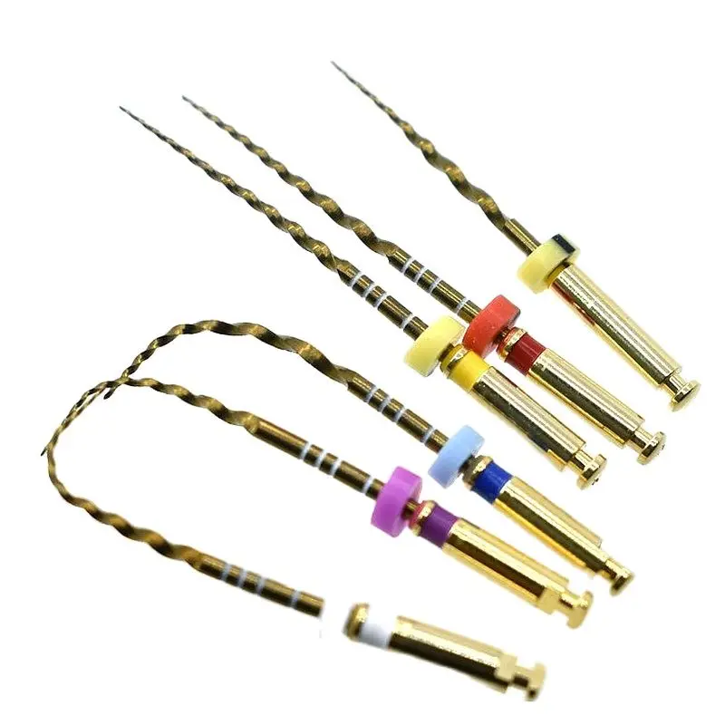 Dental Super Files Gold Rotary Golden Niti Heat Activation Endodontic Flexible Dentist Use For Root Canal
Dental Super Files Gold Rotary Golden Niti Heat Activation Endodontic Flexible Dentist Use For Root Canal