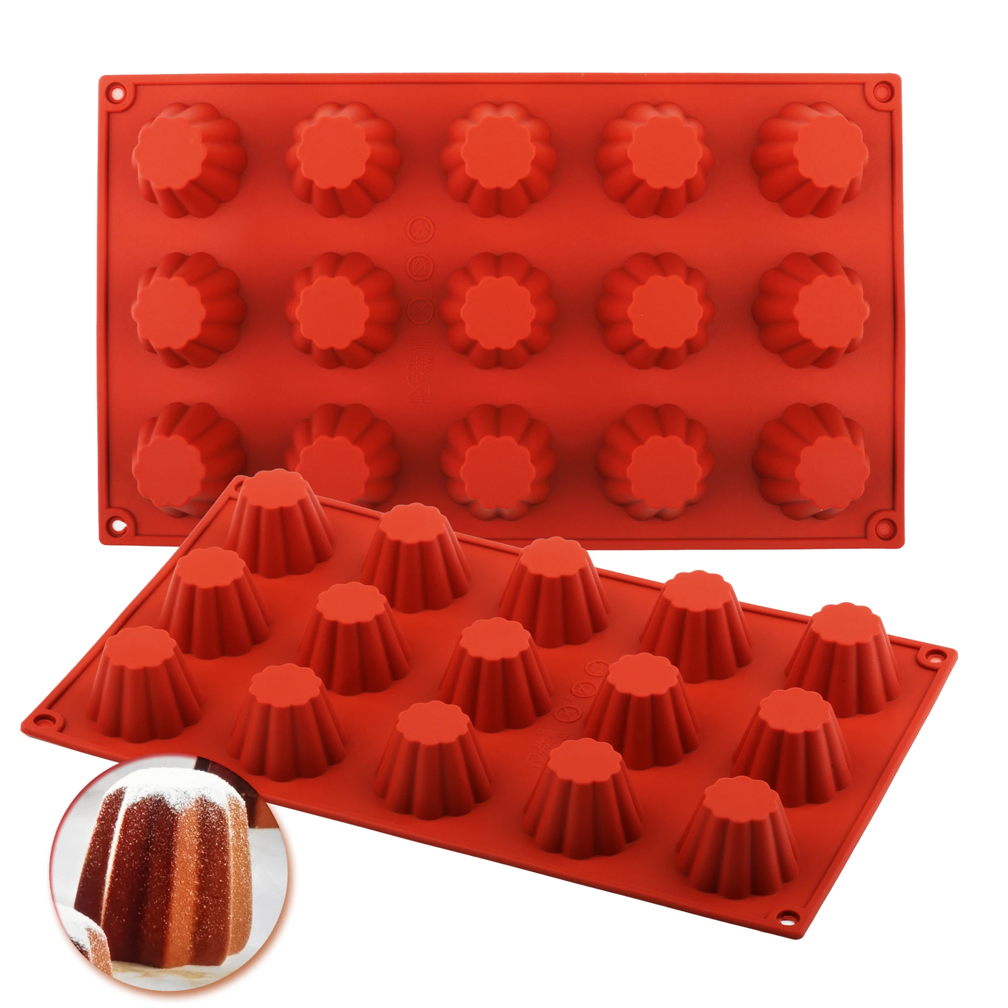 2Pcs Silicone Dessert Cake Pan Baking Mold, 15hole Non-Stick CUPCAKE Brick Red Cupcake Baking Mold for baking cake, candy. jello
2Pcs Silicone Dessert Cake Pan Baking Mold, 15hole Non-Stick CUPCAKE Brick Red Cupcake Baking Mold for baking cake, candy. jello