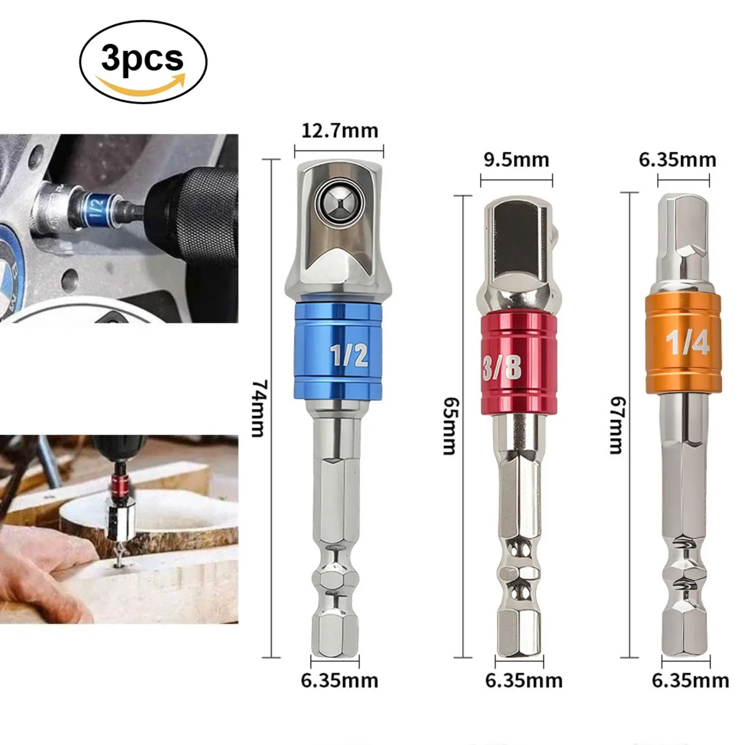 3PCS Color Hexagon Screw Screwdriver Changeover Extension Square Head Socket Tool Set for Electric Screwdriver 8pcs
3PCS Color Hexagon Screw Screwdriver Changeover Extension Square Head Socket Tool Set for Electric Screwdriver 8pcs