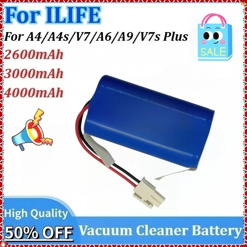 New 14.4V 2600/3000/4000mAh INR18650 M26-4S1P 4INR19/66 Vacuum Cleaner Rechargeable Battery for ILIFE A4 A4s V7 A6 V7s Plus A9
New 14.4V 2600/3000/4000mAh INR18650 M26-4S1P 4INR19/66 Vacuum Cleaner Rechargeable Battery for ILIFE A4 A4s V7 A6 V7s Plus A9
