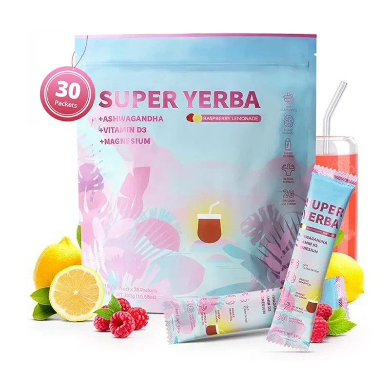 Super Yerba Aswagandha Magnesium Vitamin D Drink Energy Boost - Clean Energy, Brain Fog Buster and Gut Health Supplement
Super Yerba Aswagandha Magnesium Vitamin D Drink Energy Boost - Clean Energy, Brain Fog Buster and Gut Health Supplement