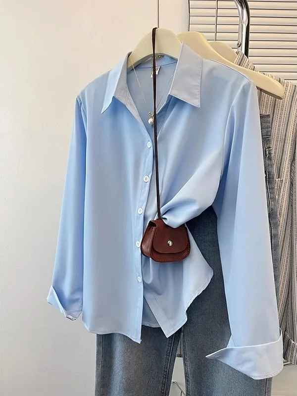 Blue Casual Long Sleeve Shirt Jacket Women's Spring Design Unique Sleeve Sunscreen Leisure Match All Carat Open Cardigan Top
Blue Casual Long Sleeve Shirt Jacket Women's Spring Design Unique Sleeve Sunscreen Leisure Match All Carat Open Cardigan Top