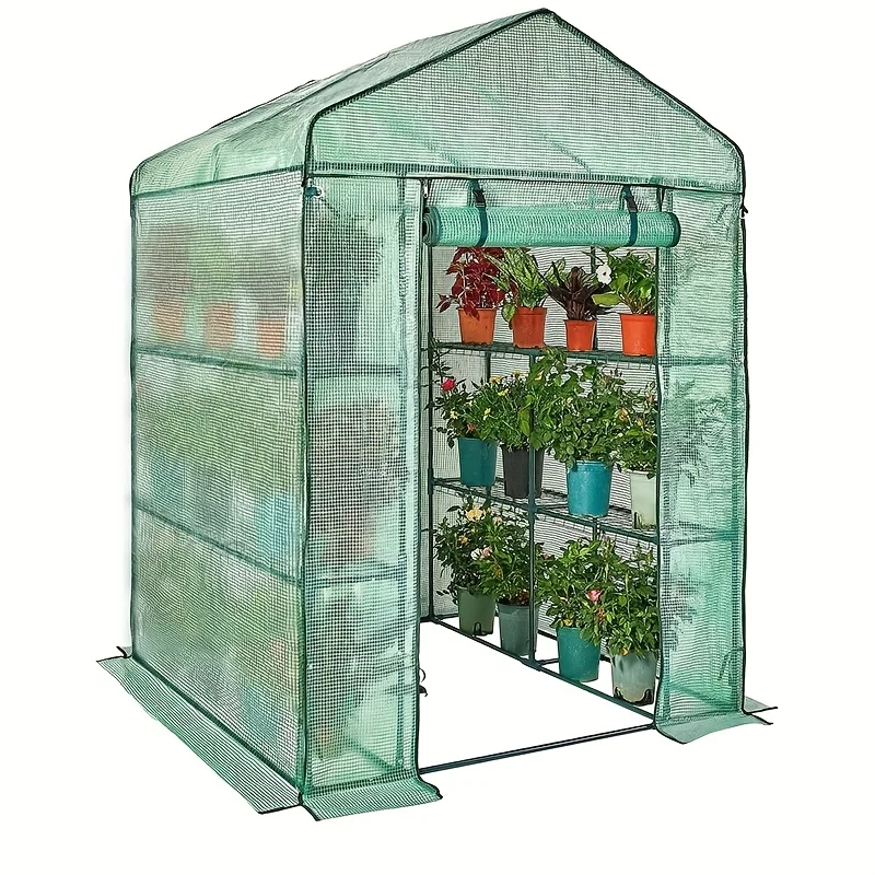 Greenhouse, 56×56×76" Walk in Greenhouse, Portable Green House for Outdoors with Thicken PE Cover, 3 Tiers 8 Shelves for Plants,
Greenhouse, 56×56×76" Walk in Greenhouse, Portable Green House for Outdoors with Thicken PE Cover, 3 Tiers 8 Shelves for Plants,