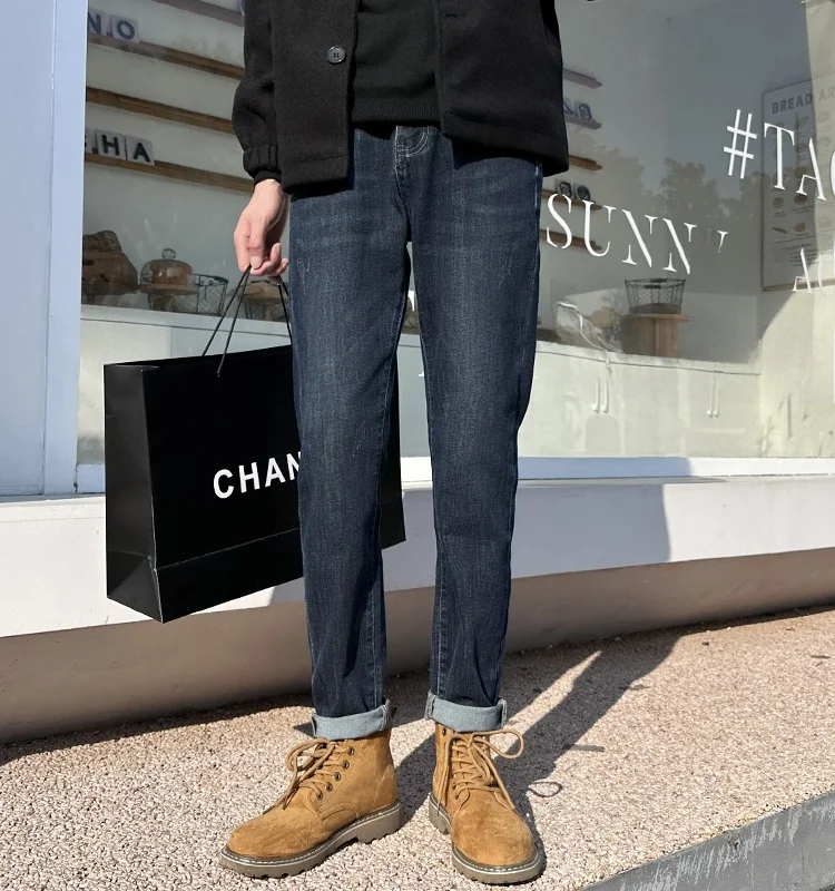 Мужские джинсы American High Street Fce с подкладкой, облегающие, модные, брендовые, прямые, для осени, зимы и ношения с ботинками
Мужские джинсы American High Street Fce с подкладкой, облегающие, модные, брендовые, прямые, для осени, зимы и ношения с ботинками
