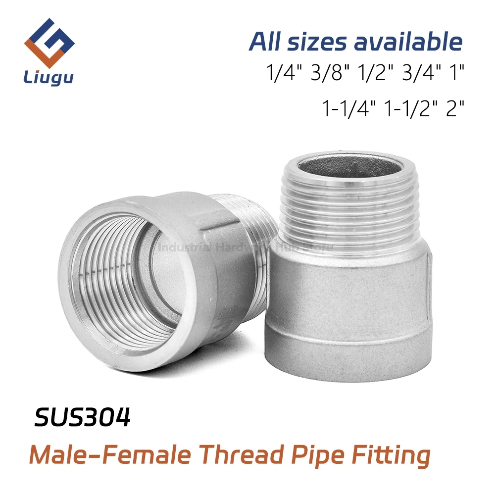 304 Stainless Steel Male to Female Threaded Straight Adapter, BSP Equal Diameter Pipe Fitting,1/4" - 2" for Plumbing Water Pipe
304 Stainless Steel Male to Female Threaded Straight Adapter, BSP Equal Diameter Pipe Fitting,1/4" - 2" for Plumbing Water Pipe