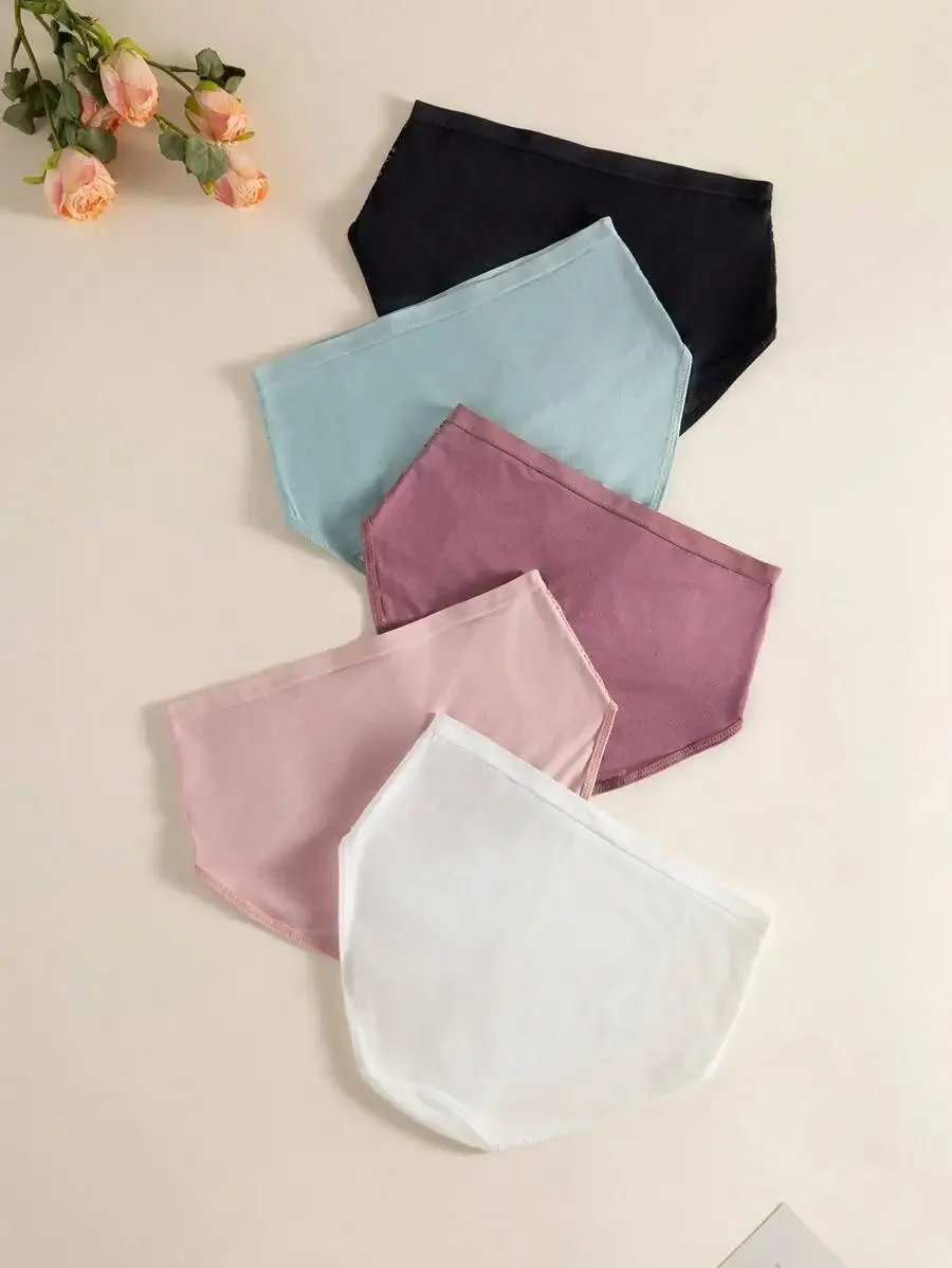 5 Pcs Women Solid Color Lace Spliced Triangle Hipster Panties Comfortable Breathable
5 Pcs Women Solid Color Lace Spliced Triangle Hipster Panties Comfortable Breathable
