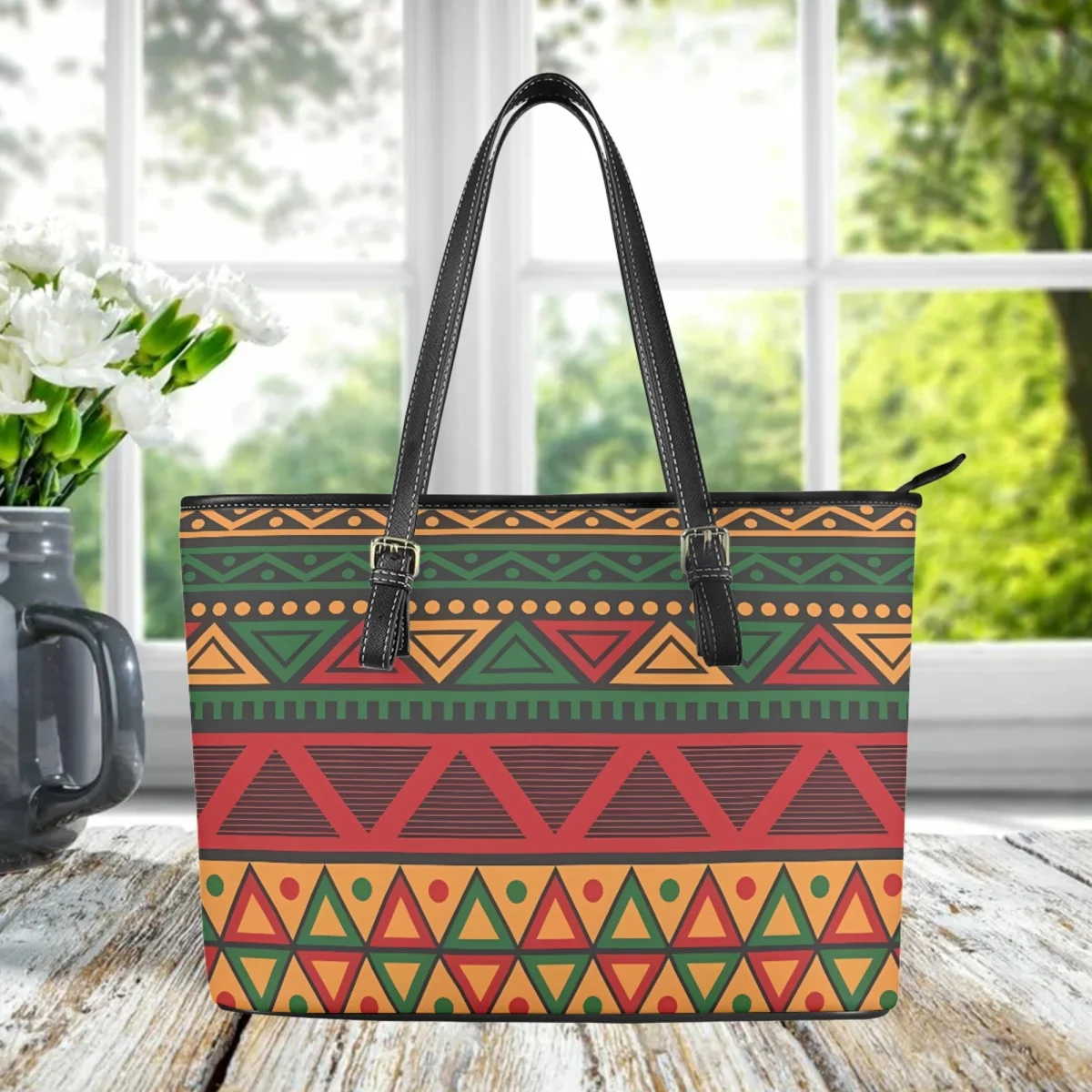African Tribal Ethnic Designer Commuter Handbag PU Leather Fashion Ladies Shoulder Bag New Portable Casual Storage Totes Gift
African Tribal Ethnic Designer Commuter Handbag PU Leather Fashion Ladies Shoulder Bag New Portable Casual Storage Totes Gift