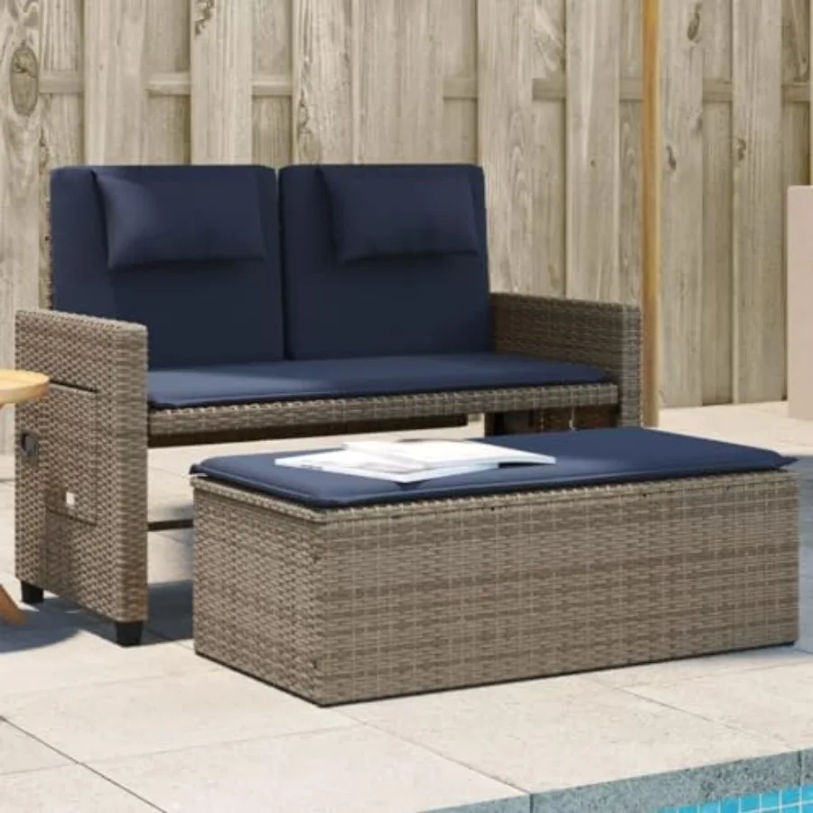 Outdoor Garden Bench with Adjustable Backrest, PE Rattan Loveseat for Patio Backyard, 2-Person Reclining Sofa with Washable Cus
Outdoor Garden Bench with Adjustable Backrest, PE Rattan Loveseat for Patio Backyard, 2-Person Reclining Sofa with Washable Cus