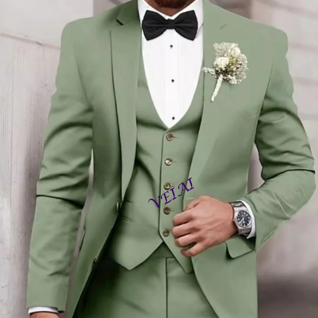 CustomizedChic Green Men Suit Single-breasted Peak Lapel 3 Pieces(Jacket+Pants+Vest) Male Formal Wedding Party Set
CustomizedChic Green Men Suit Single-breasted Peak Lapel 3 Pieces(Jacket+Pants+Vest) Male Formal Wedding Party Set