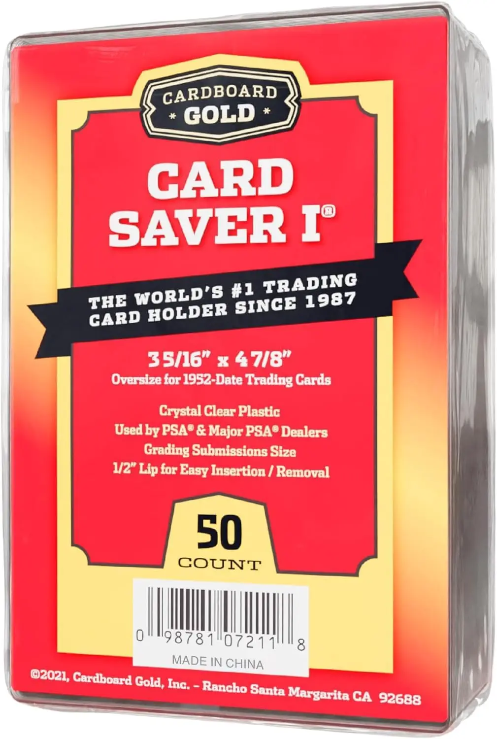 Semi Rigid Card Holder 50 Pack - Cardboard Gold Card Saver 1 for Trading Cards, Baseball & Sports Card Protectors with Storage
Semi Rigid Card Holder 50 Pack - Cardboard Gold Card Saver 1 for Trading Cards, Baseball & Sports Card Protectors with Storage