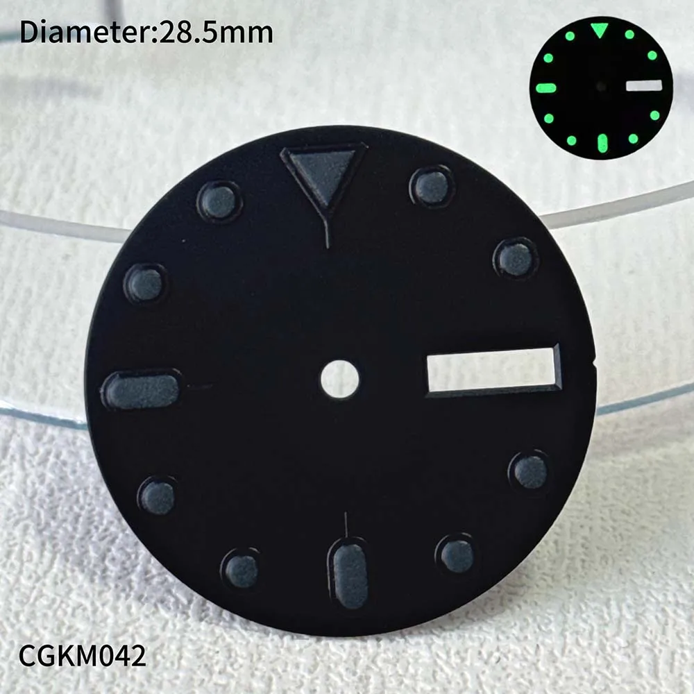 28.5mm green night light all black Samurai N H35 dial watch accessories custom dial men's watch accessories
28.5mm green night light all black Samurai N H35 dial watch accessories custom dial men's watch accessories