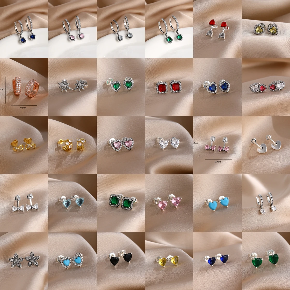 925 Sterling Silver Fashion Heart Square Star Red Green Blue Pink Earrings for Women Jewelry Gift
925 Sterling Silver Fashion Heart Square Star Red Green Blue Pink Earrings for Women Jewelry Gift