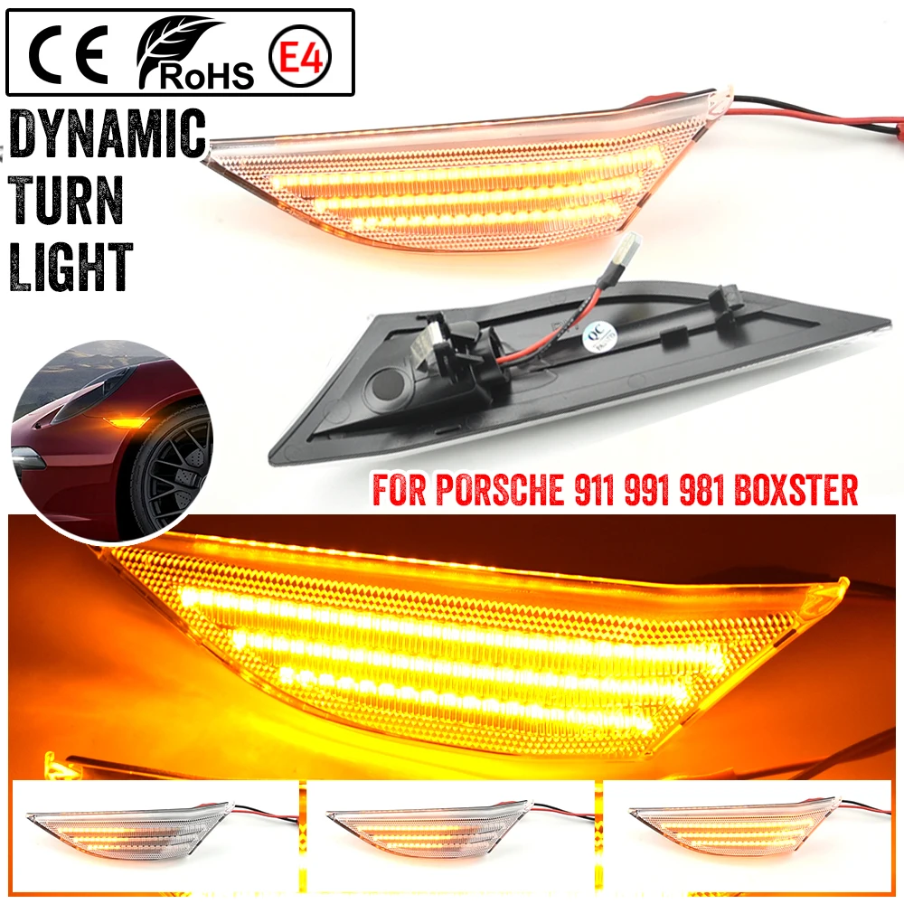 2PCS Dynamic LED Side Marker Flowing Turn Signal Light Sequential Blinker For Porsche 911 Carrera 991 Boxster 981 Cayman 982 GT2
2PCS Dynamic LED Side Marker Flowing Turn Signal Light Sequential Blinker For Porsche 911 Carrera 991 Boxster 981 Cayman 982 GT2