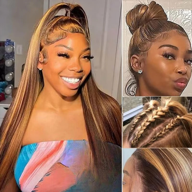 4/27 Highlight Wig Human Hair Honey Blonde Colored Straight 360 HD Frontal Human Hair Wig For Women Brazilian PrePlucked Hair
4/27 Highlight Wig Human Hair Honey Blonde Colored Straight 360 HD Frontal Human Hair Wig For Women Brazilian PrePlucked Hair