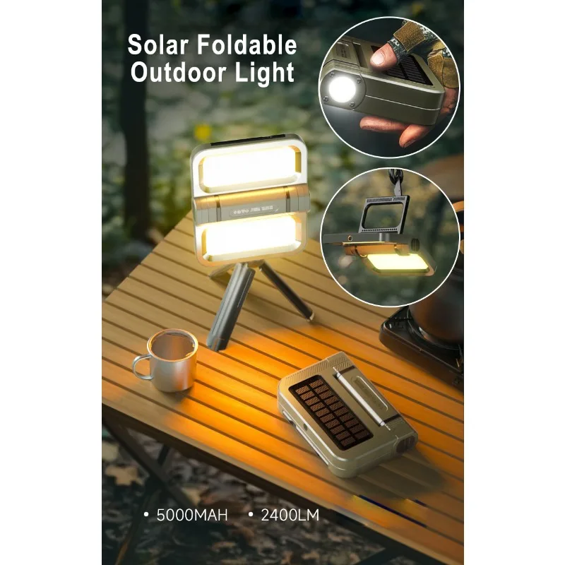 Solar 5000mAH LED Light Outdoor Waterproof Rechargeable Flashlight 2400LM USB Portable Lamp for Camping, Garden, Yard Emergency
Solar 5000mAH LED Light Outdoor Waterproof Rechargeable Flashlight 2400LM USB Portable Lamp for Camping, Garden, Yard Emergency