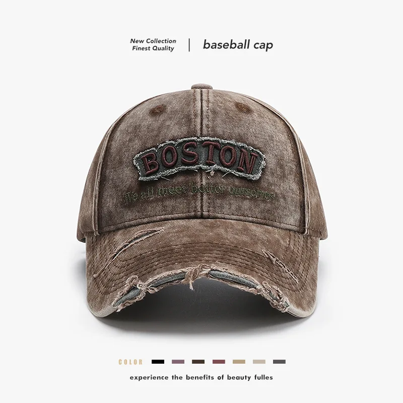Japanese Korean Style Boston Trendy Men Washed Hole Soft Top Letters Embroidery Baseball Cap Student Sunshade Women's Peaked Cap
Japanese Korean Style Boston Trendy Men Washed Hole Soft Top Letters Embroidery Baseball Cap Student Sunshade Women's Peaked Cap