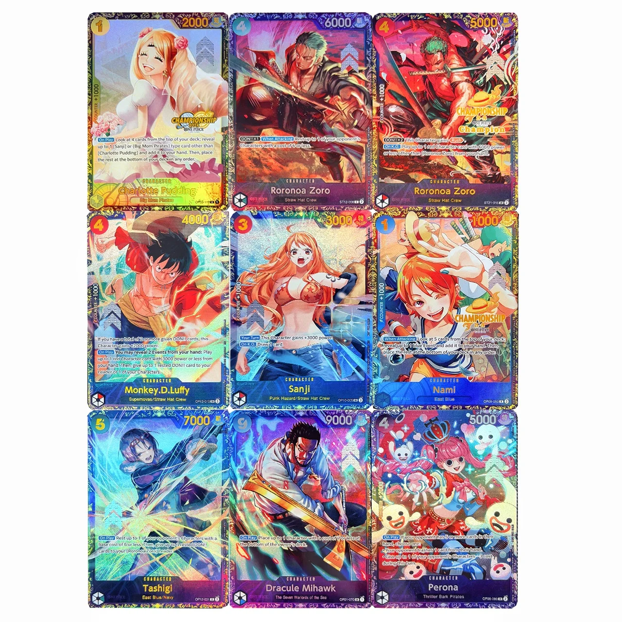 Коллекционная карта для игр One Piece (версия для США) ST21-015: Ророноа Зоро, Нами, Шарлотта Пудинг, Санжи (OP09-050, OP10-005)
Коллекционная карта для игр One Piece (версия для США) ST21-015: Ророноа Зоро, Нами, Шарлотта Пудинг, Санжи (OP09-050, OP10-005)