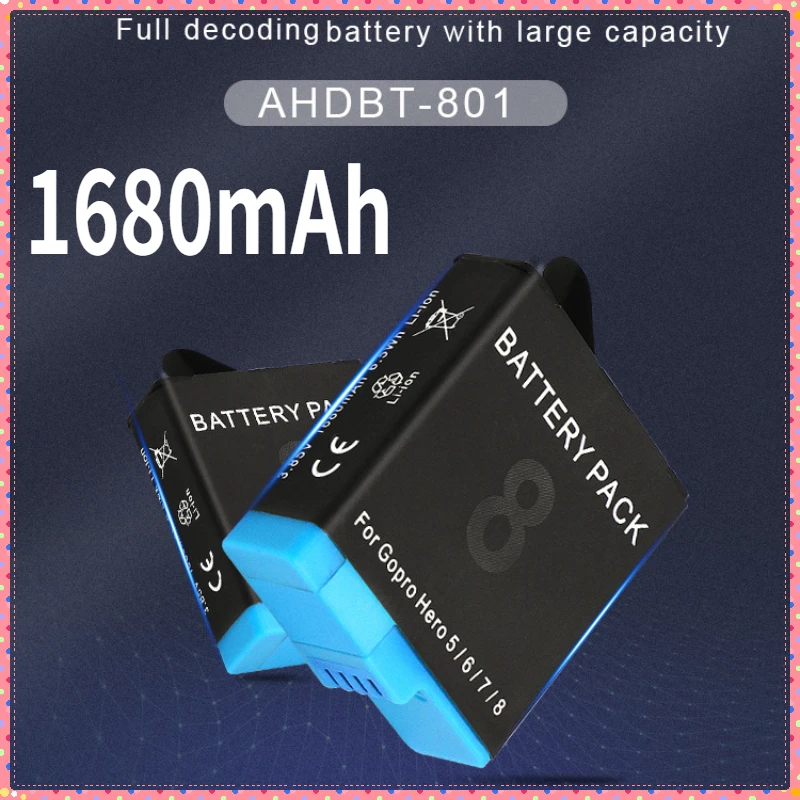 Upgrade to 1680mAh For Gopro Hero 8 7 6 AHDBT-801 Battery for GoPro Hero 5 6 7 Gopro 8 Black Sports Action Camera Battery
Upgrade to 1680mAh For Gopro Hero 8 7 6 AHDBT-801 Battery for GoPro Hero 5 6 7 Gopro 8 Black Sports Action Camera Battery