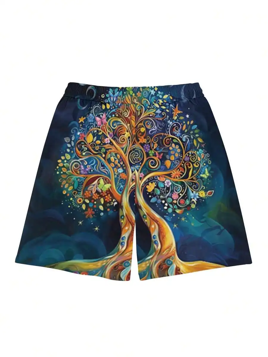 Mens Beach Shorts With Dreamy Art Tree And Starry Sky Print Deep Blue Vibrant Pattern
Mens Beach Shorts With Dreamy Art Tree And Starry Sky Print Deep Blue Vibrant Pattern
