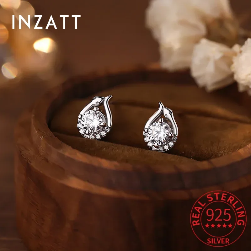 INZATT Real 925 Sterling Silver Sparkling Zircon Animal Stud Earrings for Women Party Cute Fine Jewelry Light Luxury Accessories
INZATT Real 925 Sterling Silver Sparkling Zircon Animal Stud Earrings for Women Party Cute Fine Jewelry Light Luxury Accessories