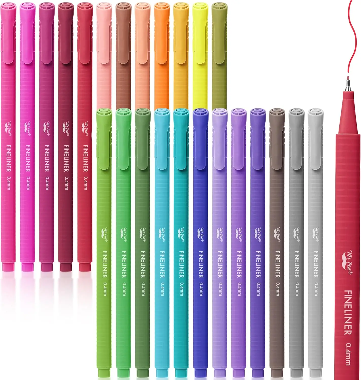 24 Pack Colored Fineliner Pens, 0.4mm Fine Tip, Ergonomic Triangular Barrel for Smooth Writing, Journaling, Sketching & Art
24 Pack Colored Fineliner Pens, 0.4mm Fine Tip, Ergonomic Triangular Barrel for Smooth Writing, Journaling, Sketching & Art