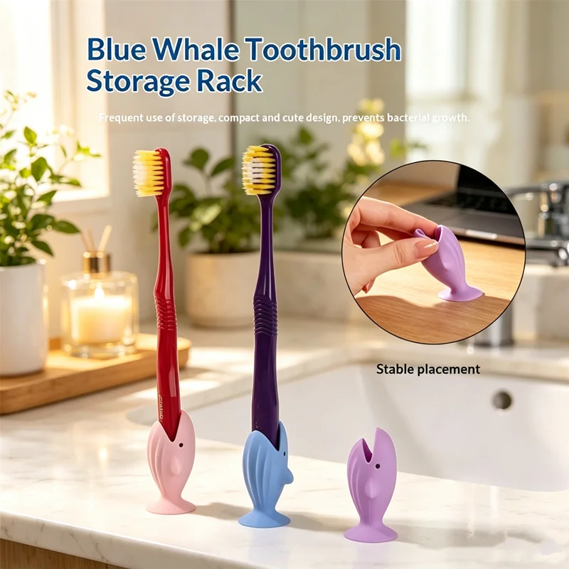 Cute Whale Toothbrush Holder Silicone, Non-Slip Suction Base for Kids Bathroom, Daily Use Toothbrush Stand for Children Toddlers
Cute Whale Toothbrush Holder Silicone, Non-Slip Suction Base for Kids Bathroom, Daily Use Toothbrush Stand for Children Toddlers