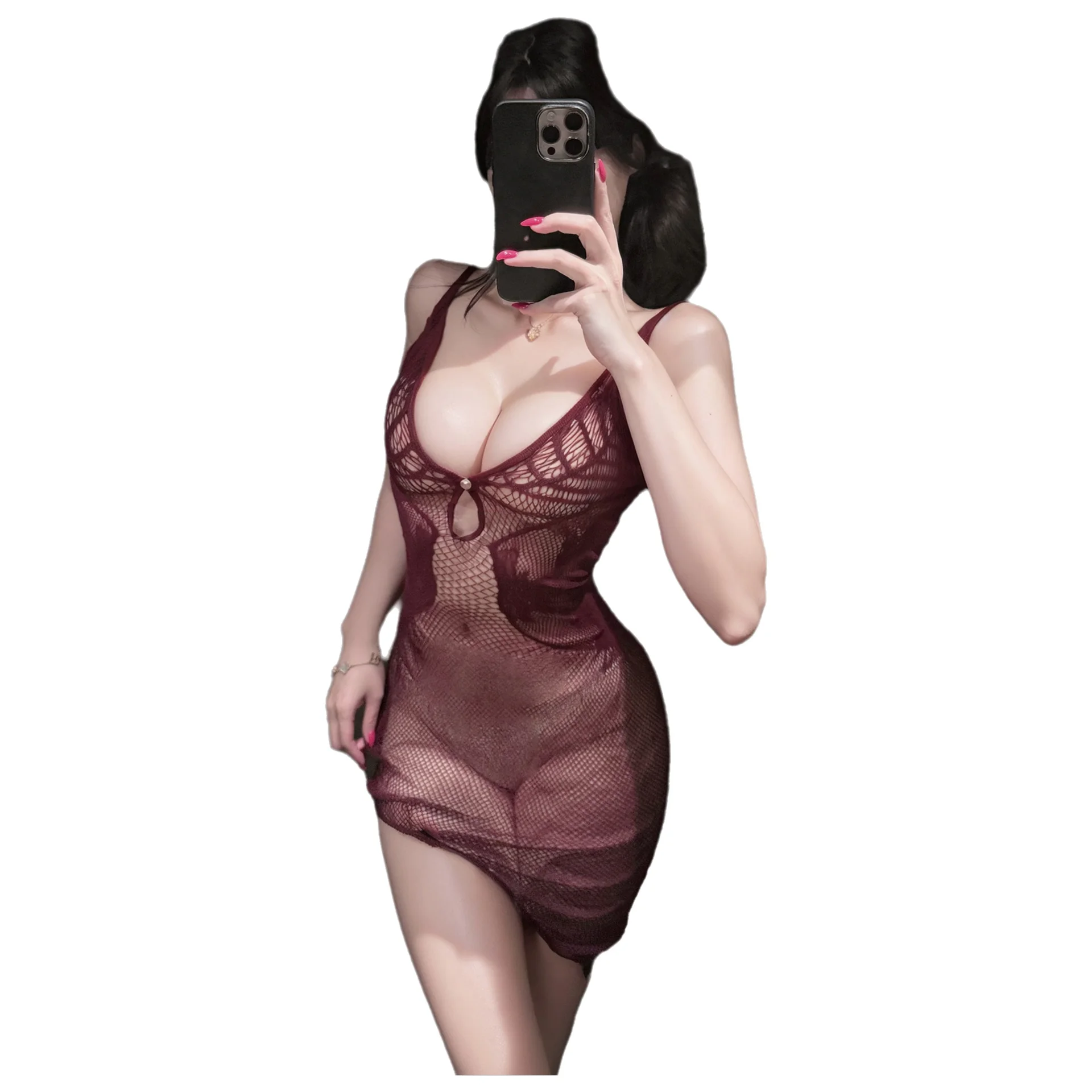 Solid Color Net Dress Sexy Lingerie Multi-color Pure Desire Set No-Undressing Transparent Backless Deep V Sleeveless Dress H8B6
Solid Color Net Dress Sexy Lingerie Multi-color Pure Desire Set No-Undressing Transparent Backless Deep V Sleeveless Dress H8B6