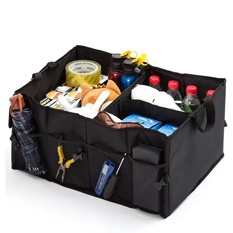 2000D Heavy-Duty Car Trunk Organizer 120L Capacity Collapsible Storage Box 56x40x26cm SUV Organizer with Waterproof Black Cover
2000D Heavy-Duty Car Trunk Organizer 120L Capacity Collapsible Storage Box 56x40x26cm SUV Organizer with Waterproof Black Cover