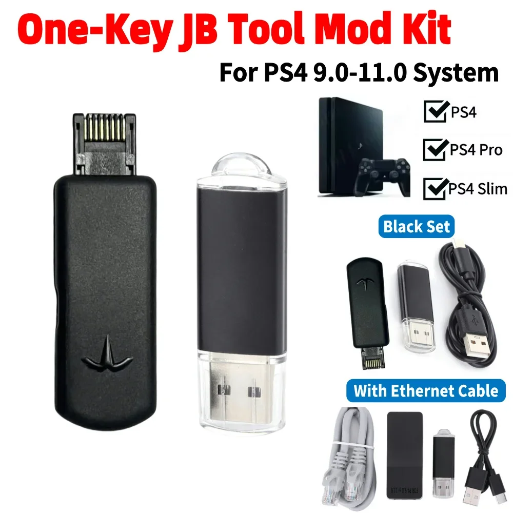 One-Key JB Tool Mod Set Modification Kit with Type-C Cable Kit Game Accessories for PS4/PS4 Pro/PS4 Slim 9.0-11.0 System
One-Key JB Tool Mod Set Modification Kit with Type-C Cable Kit Game Accessories for PS4/PS4 Pro/PS4 Slim 9.0-11.0 System