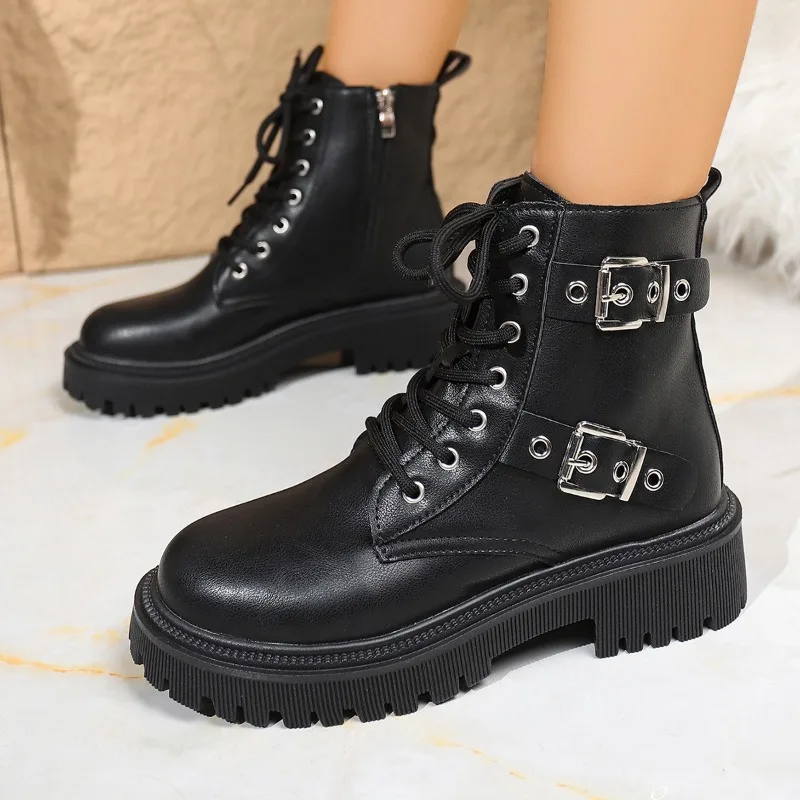 2025 Hot Selling New Autumn Lace Up Slim Boots Trendy Thin Style Black Thick Soled British Style Short Boots
2025 Hot Selling New Autumn Lace Up Slim Boots Trendy Thin Style Black Thick Soled British Style Short Boots