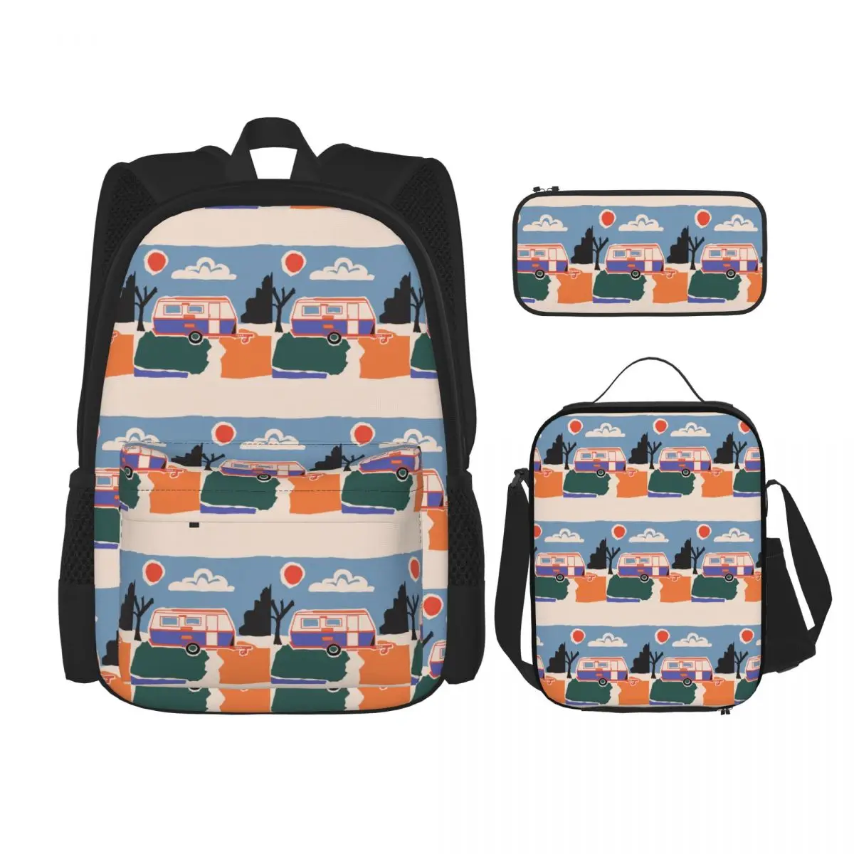 Retro Vintage Eriba Caravan Backpacks Students Bookbag School Bags Rucksack Lunch Bag Pen Bag Three-Piece Set
Retro Vintage Eriba Caravan Backpacks Students Bookbag School Bags Rucksack Lunch Bag Pen Bag Three-Piece Set