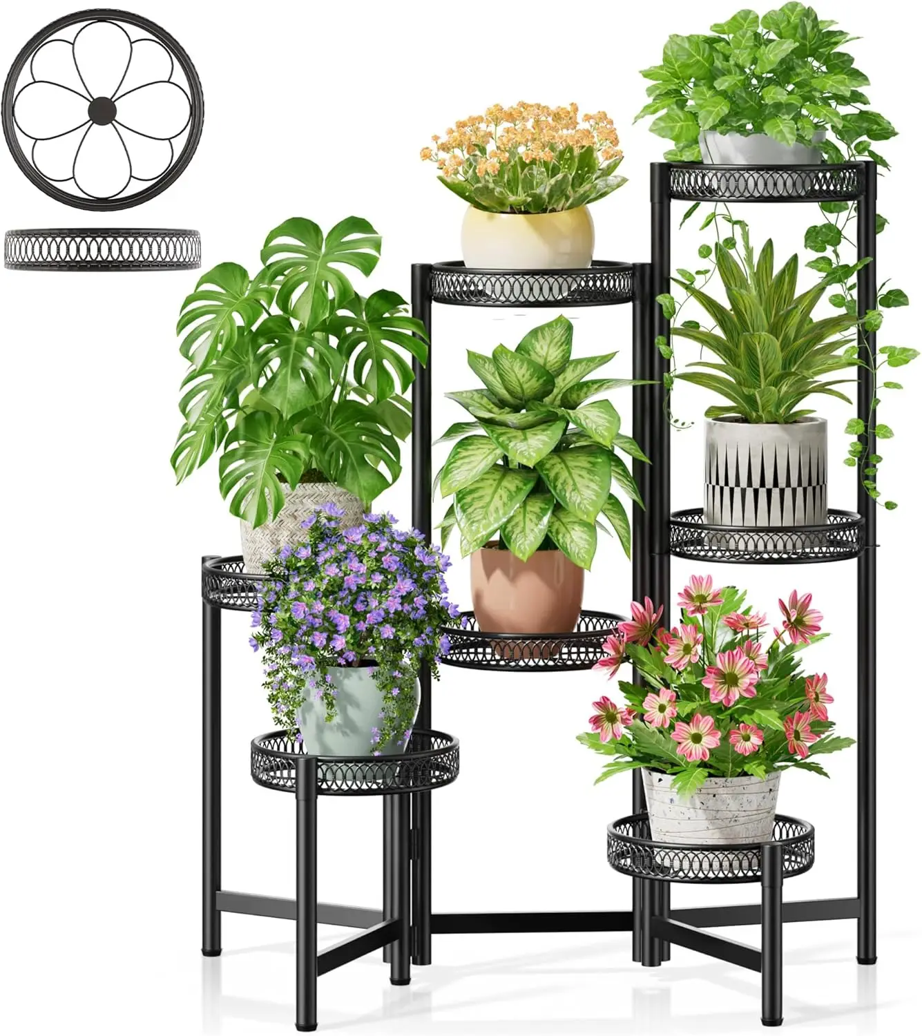 7 Tier Plant Stand with Drainage Trays, Folding Corner Shelf for Indoor Outdoor Patio Balcony, Heavy Duty Metal Display Rack
7 Tier Plant Stand with Drainage Trays, Folding Corner Shelf for Indoor Outdoor Patio Balcony, Heavy Duty Metal Display Rack