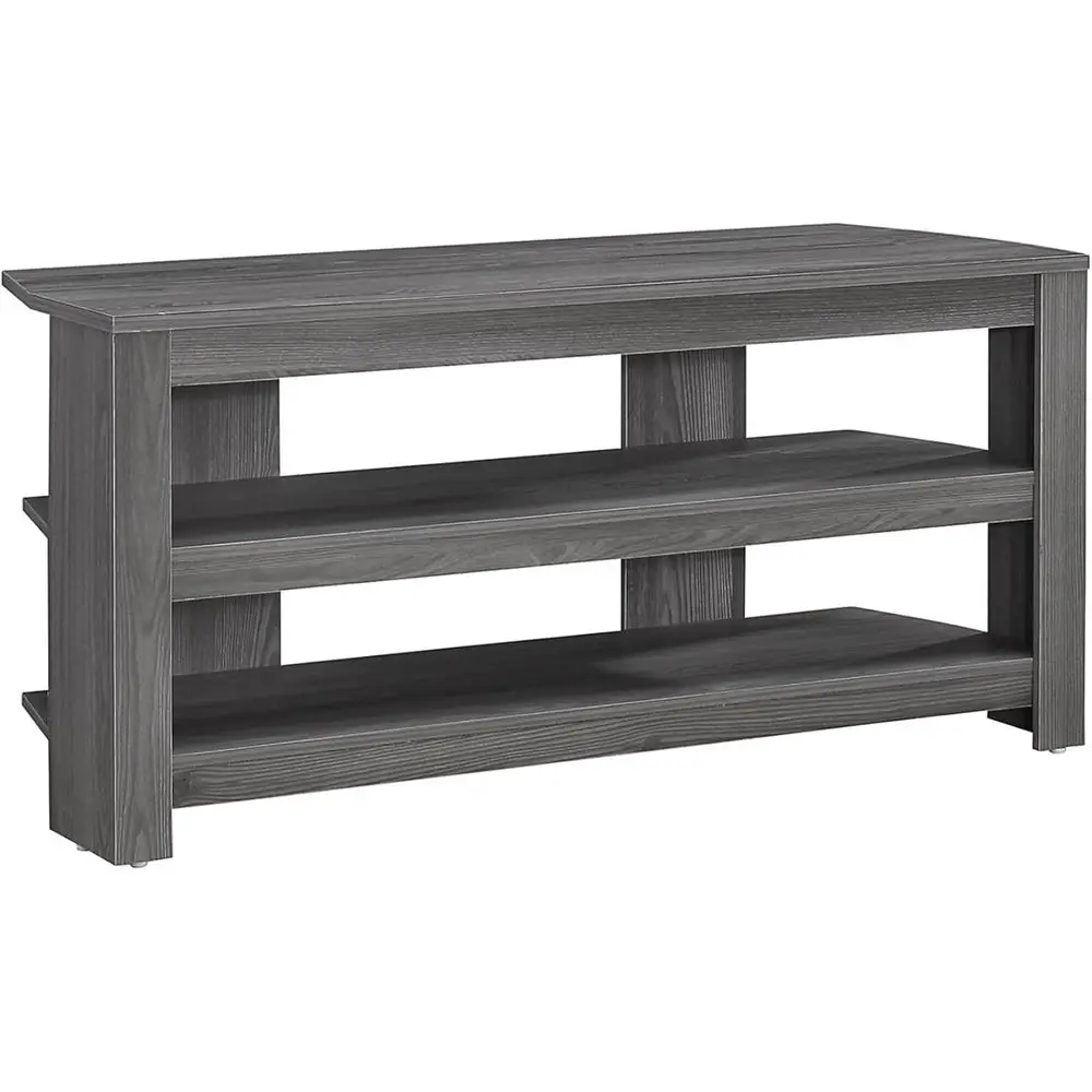 42 Inch Contemporary Grey Laminate TV Stand with Storage Shelves for Media Entertainment
42 Inch Contemporary Grey Laminate TV Stand with Storage Shelves for Media Entertainment