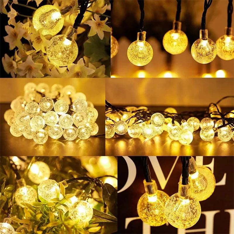 Solar Light Crystal Ball LED String Lights 5M/7M/12M/22M 8 Modes Fairy Lights Garlands for Outdoor Christmas Party Decoration
Solar Light Crystal Ball LED String Lights 5M/7M/12M/22M 8 Modes Fairy Lights Garlands for Outdoor Christmas Party Decoration