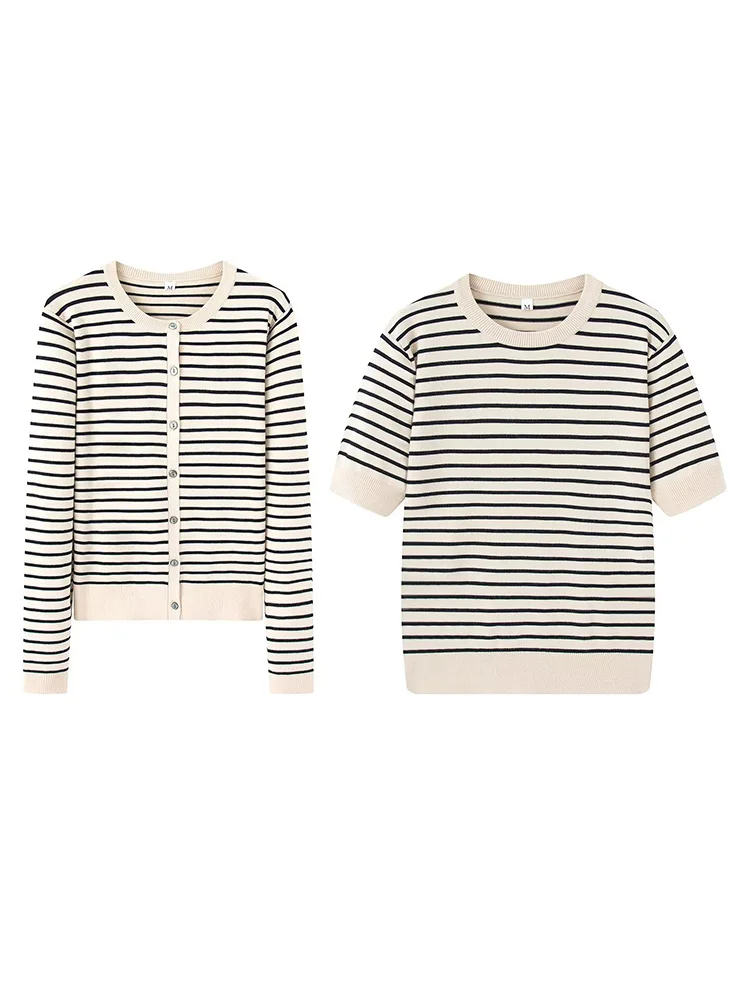 HH Женский модный костюм-двойка с круглым вырезом и коротким рукавом, вязаный топ + полосатый однобортный зимний кардиган с длинными рукавами, свитер, пальто
HH Женский модный костюм-двойка с круглым вырезом и коротким рукавом, вязаный топ + полосатый однобортный зимний кардиган с длинными рукавами, свитер, пальто